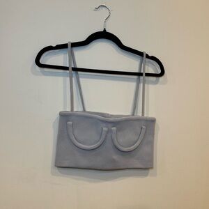 Orseund Iris Light Gray Ribbed Top